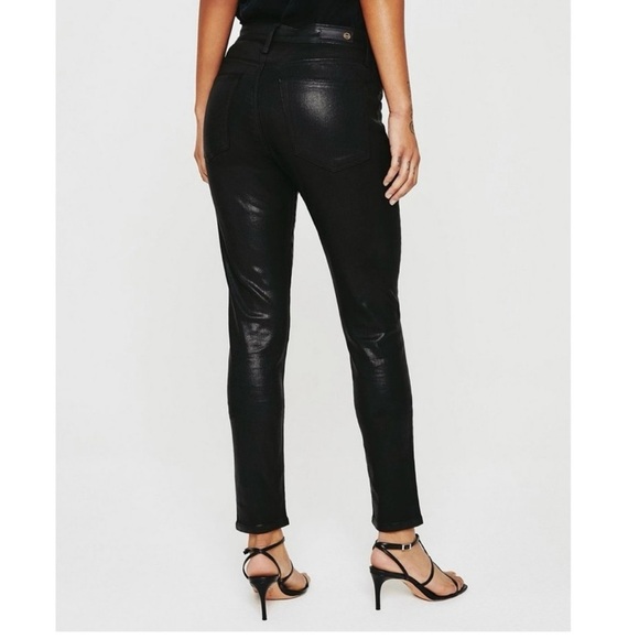 AG Farrah High Rise Skinny Ankle Jeans in Luminous Super Black Size 24 - Picture 5 of 13
